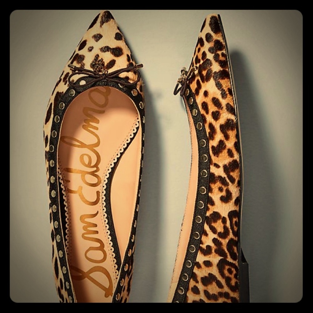 Sam Edelman Leopard Print Pointed Toe Flats